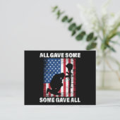 All Gave Some , Some Gave All - USA Army Briefkaart (Staand voorkant)