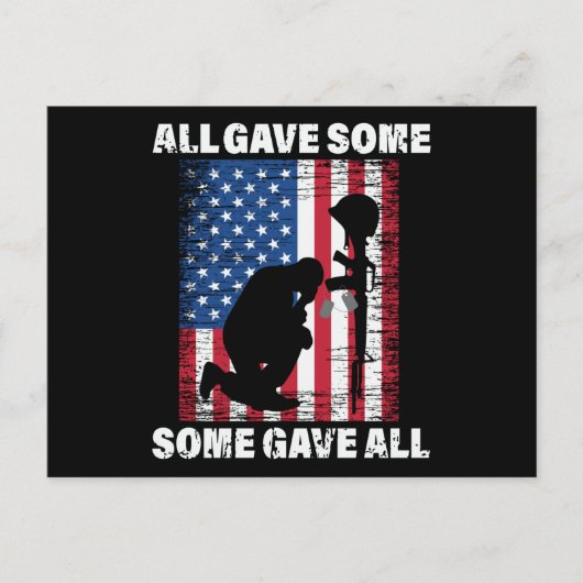 All Gave Some , Some Gave All - USA Army Briefkaart (Voorkant)