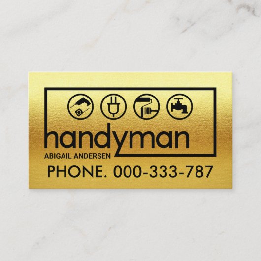 All Gold Handyman Signage Lijst Visitekaartje (Voorkant)