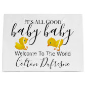 "All Good Baby Baby" Persoonlijke Baby Groot Cadeauzakje (Voorkant)
