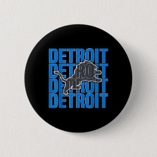 All Grit - Detroit Cool Retro Leeuwenliefhebbers D Ronde Button 5,7 Cm