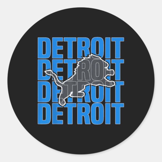 All Grit - Detroit Cool Retro Lion Lovers Nederlan Ronde Sticker (Voorkant)