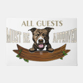 All Guests Must Be Appoved Mat, Cute Dog Deurmat (Voorkant)