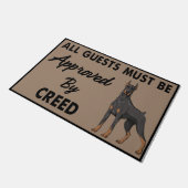 All Guests Must Be Approved By Creed Dog Deurmat (Schuin)