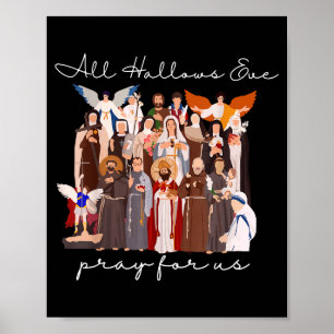 All Hallows Eve Bid Voor Ons Halloween Katholiek S Poster