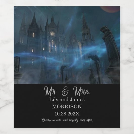 All Hallows Eve bruiloft Wijn Etiket (Enkel label)