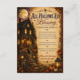 All Hallows' Eve Halloween Huis Zegenkaart Bedankkaart