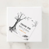 All Hallows Eve Halloween Tree Square Favor Labels (In situ)