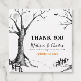 All Hallows Eve Halloween Tree Square Favor Labels