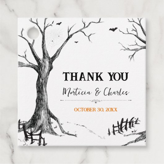 All Hallows Eve Halloween Tree Square Favor Labels (Voorkant)