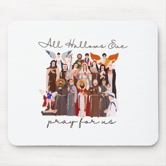 All Hallows Eve Pray For Us Halloween Catholic Sai Muismat (Voorkant)