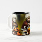 All Hallows Tea Tijd Tweekleurige Koffiemok (Voorkant links)