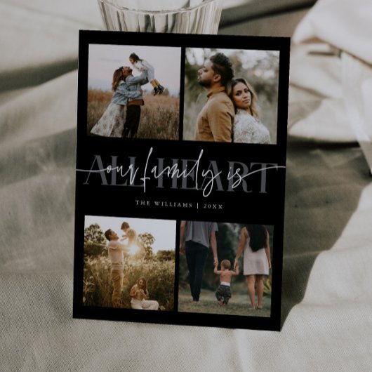 All Heart Black Multi Photo Valentines Day  Feestdagenkaart