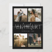 All Heart Black Multi Photo Valentines Day  Feestdagenkaart (Voorkant)