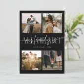 All Heart Black Multi Photo Valentines Day  Feestdagenkaart (Staand voorkant)