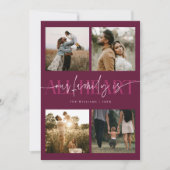 All Heart Cranberry Multi Photo Valentines Day Feestdagenkaart (Voorkant)