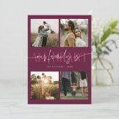 All Heart Cranberry Multi Photo Valentines Day Feestdagenkaart (Staand voorkant)