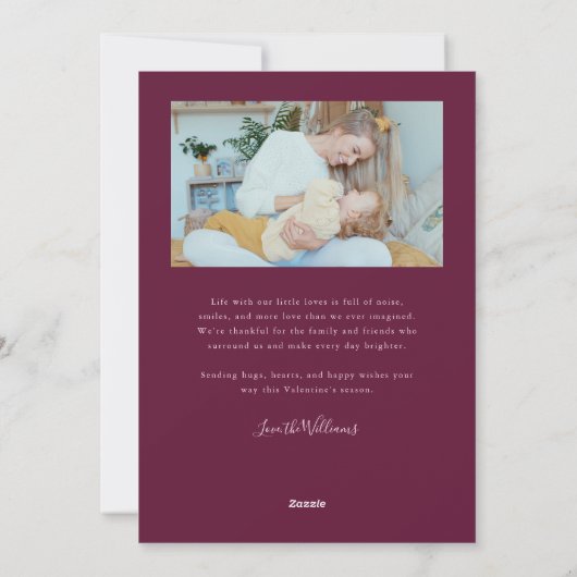 All Heart Cranberry Multi Photo Valentines Day Feestdagenkaart (Achterkant)