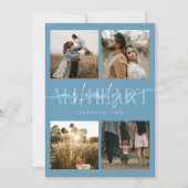 All Heart Denim Blue Multi Photo Valentines Day Feestdagenkaart (Voorkant)