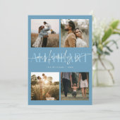 All Heart Denim Blue Multi Photo Valentines Day Feestdagenkaart (Staand voorkant)