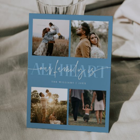 All Heart Denim Blue Multi Photo Valentines Day Feestdagenkaart