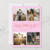 All Heart Orange Pink Multi Photo Valentines Day  Feestdagenkaart (Voorkant)