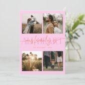 All Heart Orange Pink Multi Photo Valentines Day  Feestdagenkaart (Staand voorkant)