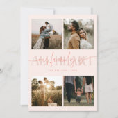 All Heart Peach Multi Photo Valentines Day Feestdagenkaart (Voorkant)