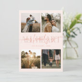 All Heart Peach Multi Photo Valentines Day Feestdagenkaart (Staand voorkant)