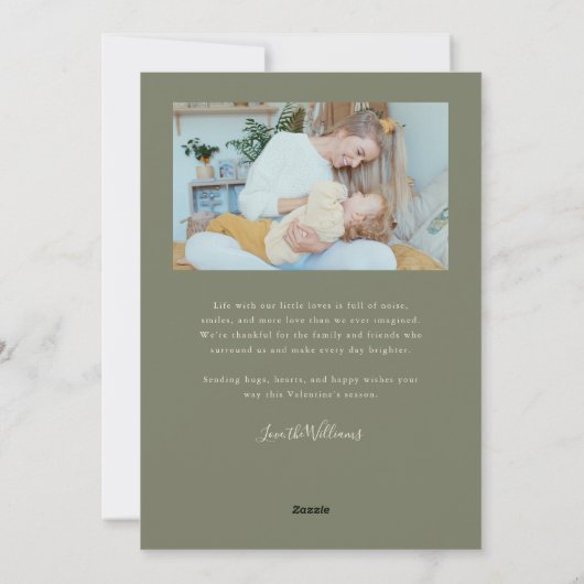 All Heart Sage Green Photo Valentines Day  Feestdagenkaart (Achterkant)