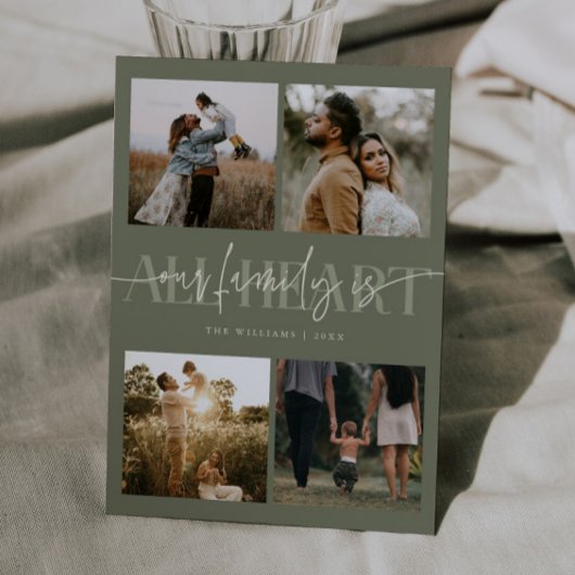 All Heart Sage Green Photo Valentines Day  Feestdagenkaart