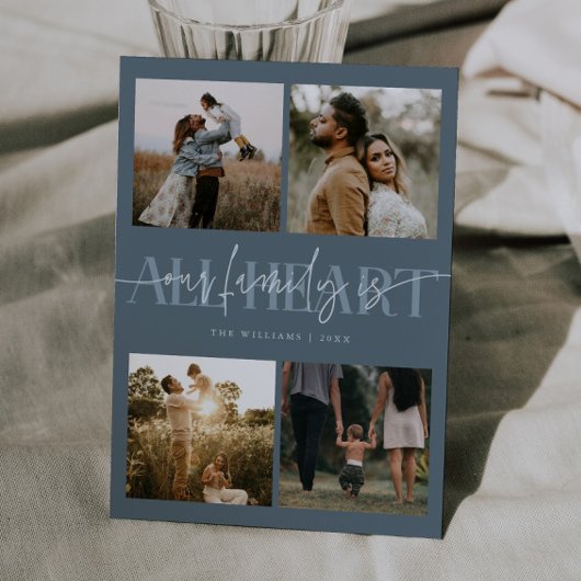 All Heart Slate Blue Photo Valentines Day  Feestdagenkaart