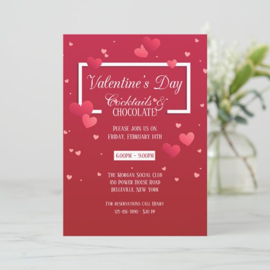 All Heart Valentijnsdag Invitation Kaart (Staand voorkant)
