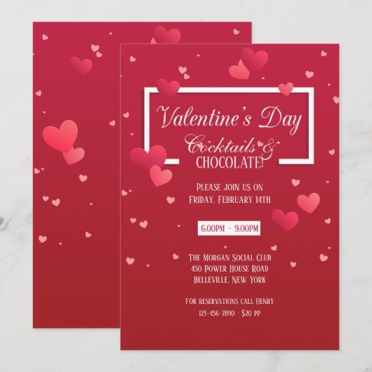 All Heart Valentijnsdag Invitation Kaart (Voorkant / Achterkant)