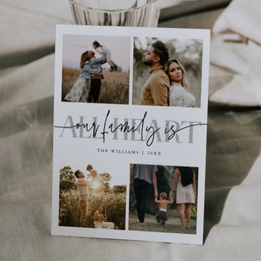 All Heart White Multi Photo Valentines Day Feestdagenkaart