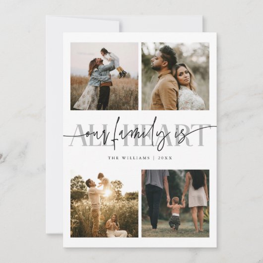 All Heart White Multi Photo Valentines Day Feestdagenkaart (Voorkant)