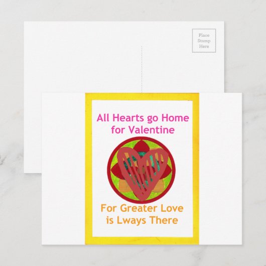 All Hearts Go Home voor Valentijn Art Print Feestdagenkaart (Voorkant / Achterkant)
