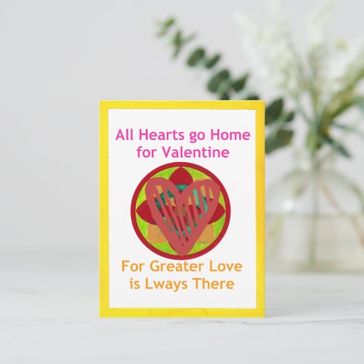 All Hearts Go Home voor Valentijn Art Print Feestdagenkaart (Staand voorkant)