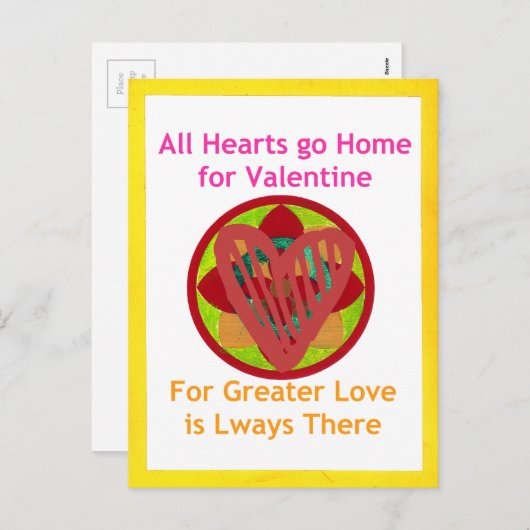 All Hearts Go Home voor Valentijn Art Print Feestdagenkaart (Voorkant / Achterkant)