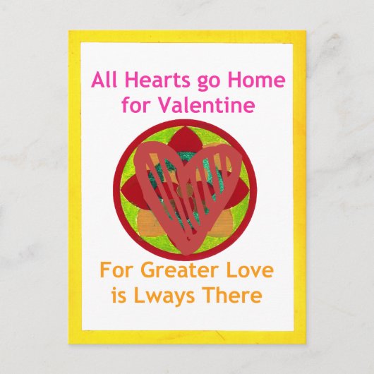 All Hearts Go Home voor Valentijn Art Print Feestdagenkaart (Voorkant)