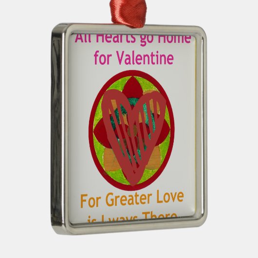 All Hearts Go Home voor Valentijn Art Print Metalen Ornament (Rechts)