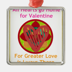 All Hearts Go Home voor Valentijn Art Print Metalen Ornament
