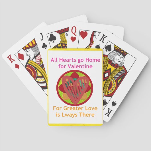 All Hearts Go Home voor Valentijn Art Print Pokerkaarten (Achterkant)