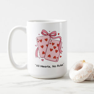 All Hearts No Rules Roze Speelkaarten Mok