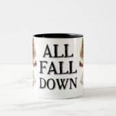 ALL HERFST DOWN White Funny Sayings Horror Tweekleurige Koffiemok (Center)