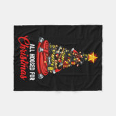 All Hoosed Christmas Firefighter Tree Shirt, Firem Fleece Deken (Voorkant (Horizontaal))