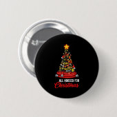 All Hoosed Christmas Firefighter Tree Shirt, Firem Ronde Button 5,7 Cm (Voorkant /achterkant)