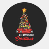 All Hoosed Christmas Firefighter Tree Shirt, Firem Ronde Sticker (Voorkant)