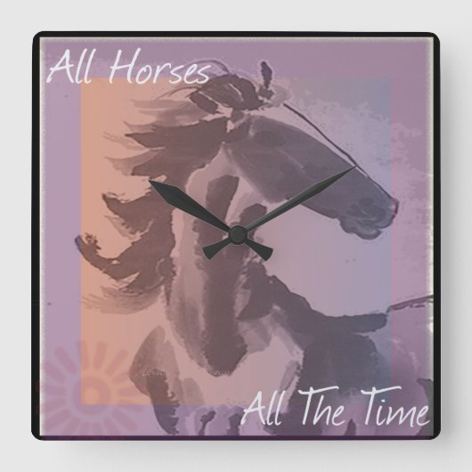 "All Horses All-Time" Waterverf wandklok (Voorkant)