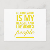 All I care about is my beagle dog funny pets yello Briefkaart (Voorkant)